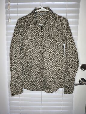 Cinch Men's Shirt Size M Green Diamond Rodeo Western Long Sleeve Pearl Snaps